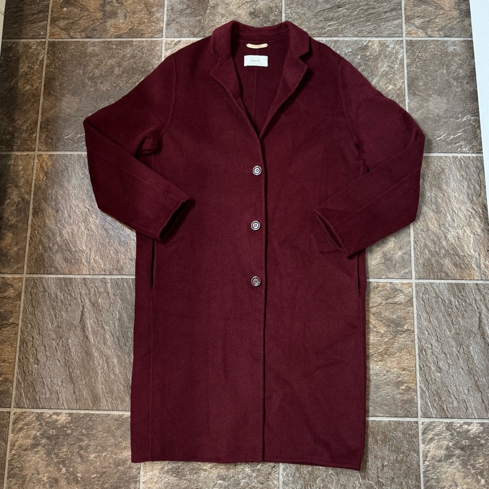 Answer Cardigan Women’s Size L Maroon Wool Duster Cardigan